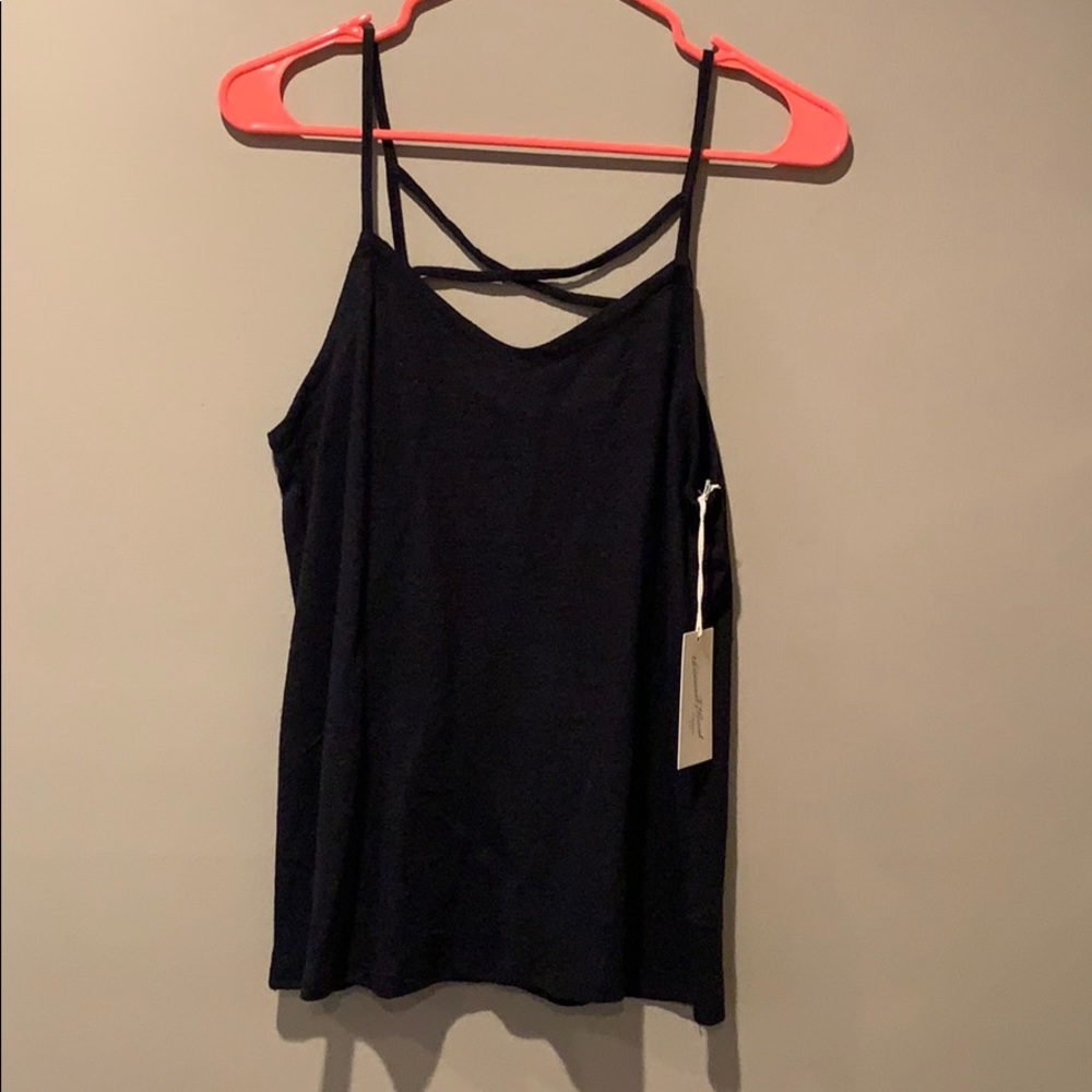 Black womens crossback tank top
